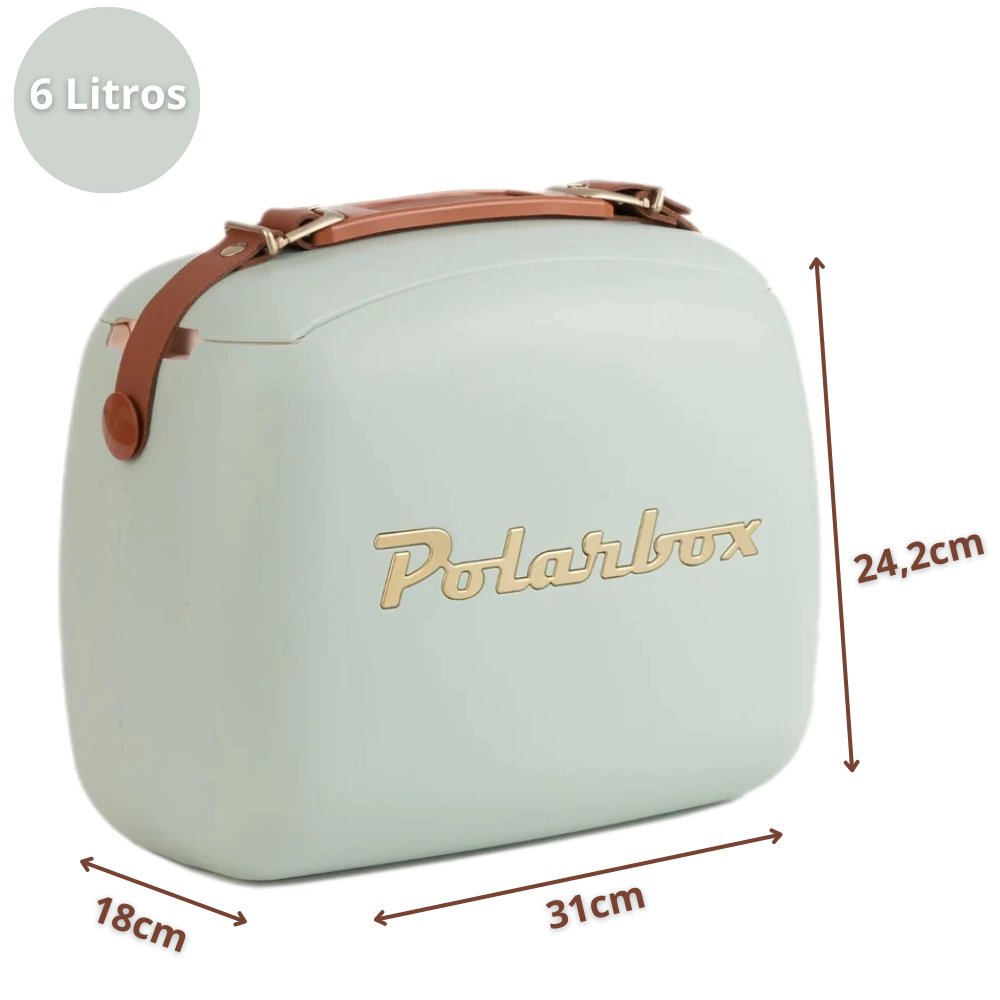 Lancheira 6l - Matcha com Alça Marrom