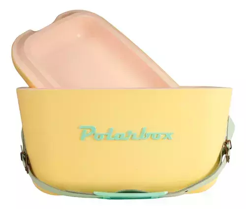 Cooler Retro 20l - Amarela com Alça Verde