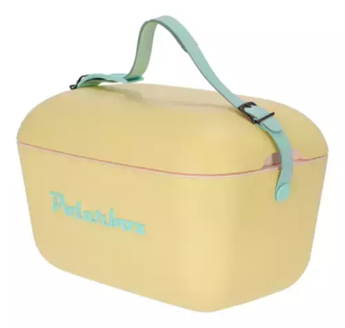 Cooler Retro 20l - Amarela com Alça Verde