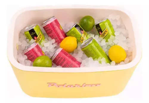 Cooler Retro 20l - Amarela com Alça Verde