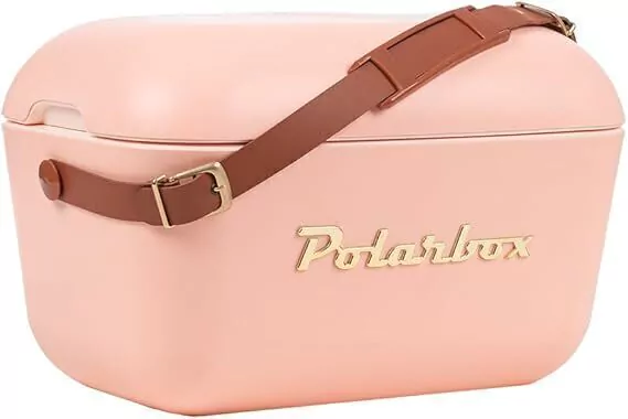 Cooler Retro 20l - Coral com Alça Marrom