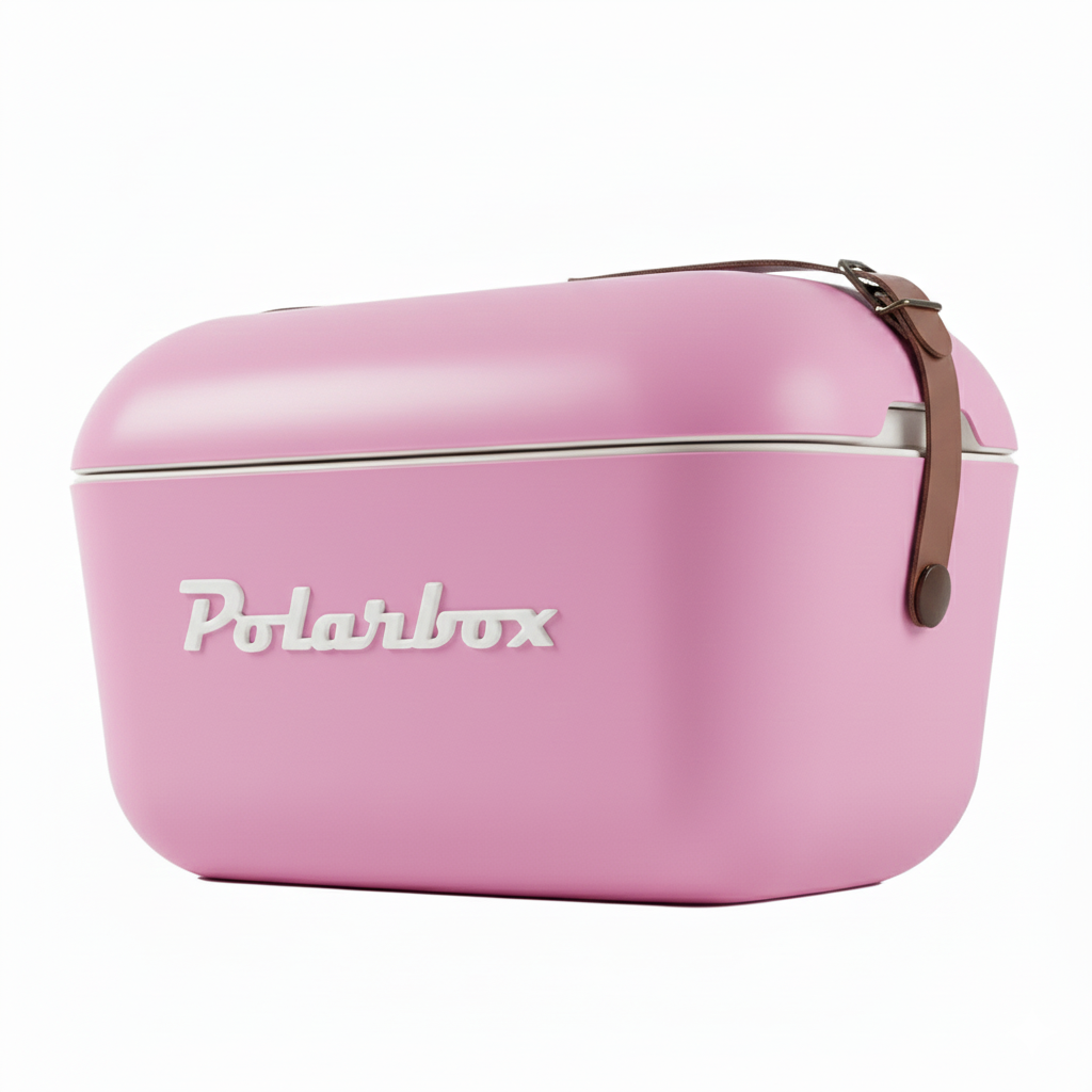 Cooler Retro 20l - Rosa com Alça Marrom