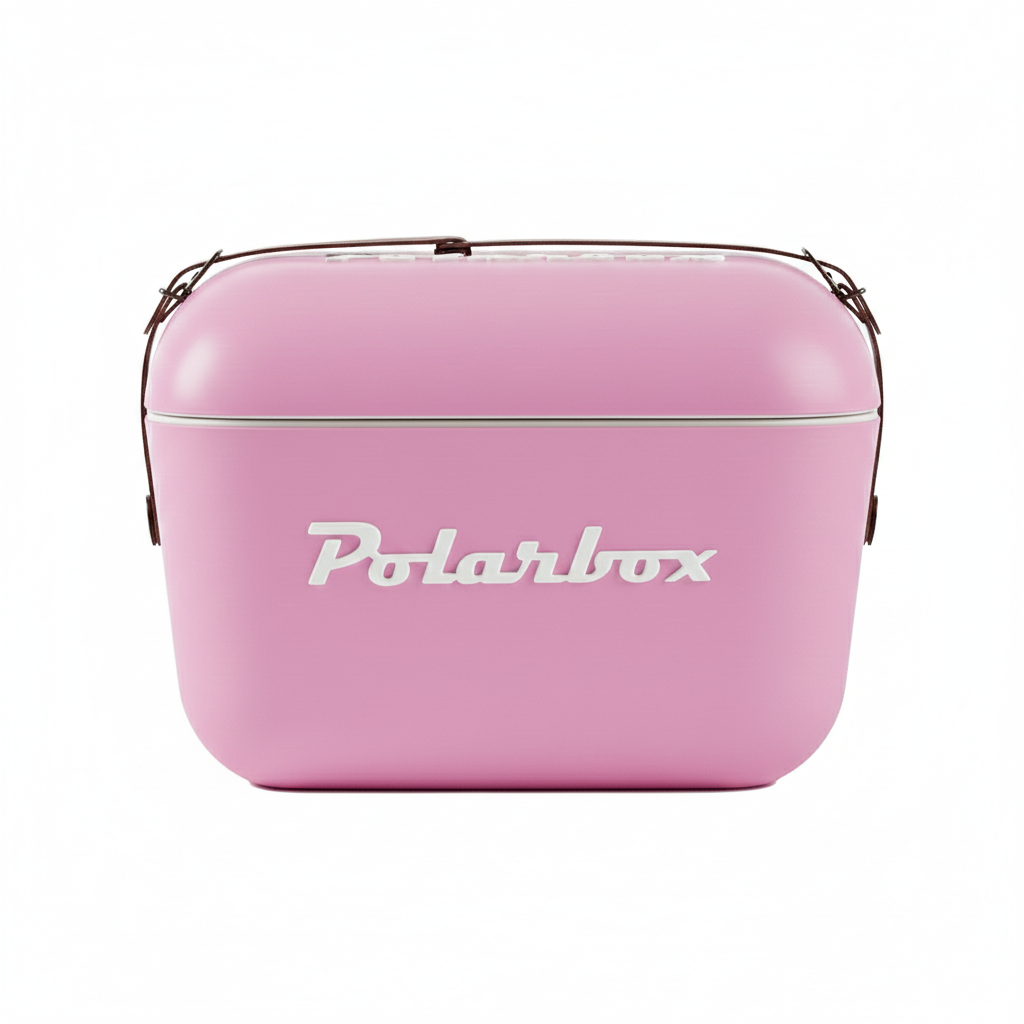 Cooler Retro 20l - Rosa com Alça Marrom