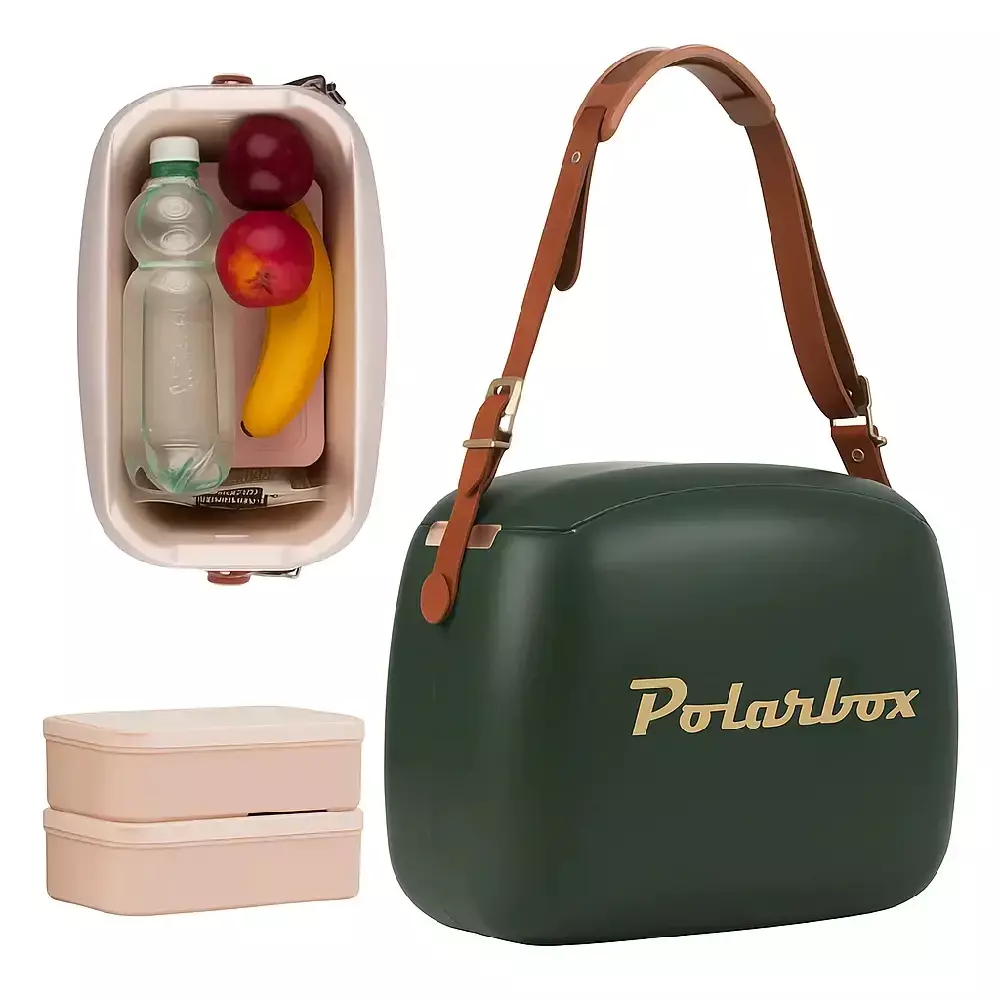 Lancheira 6l - Green Forest - Verde musgo com alça marrom