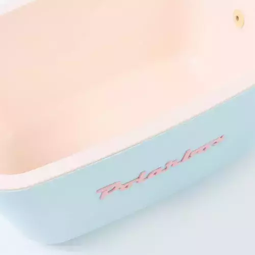 Cooler Retro 12l - Azul Celeste com Alça Rosa