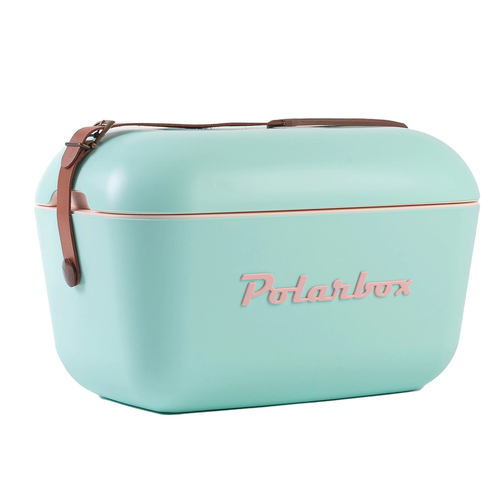 Cooler Retro 20l - Verde Água com Alça Marrom