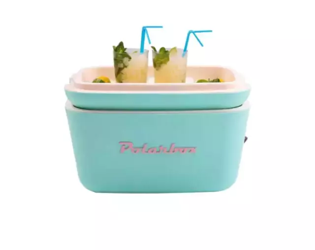 Cooler Retro 12l - Verde Água com Alça Marrom