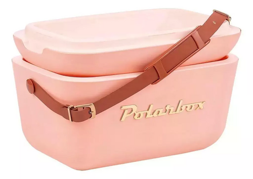 Cooler Retro 12l - Coral com Alça Marrom