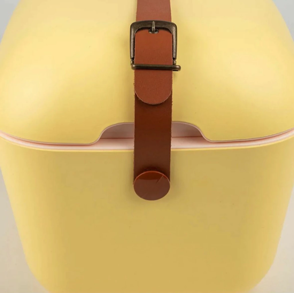 Cooler Retro 20l - Amarelo com Alça Marrom